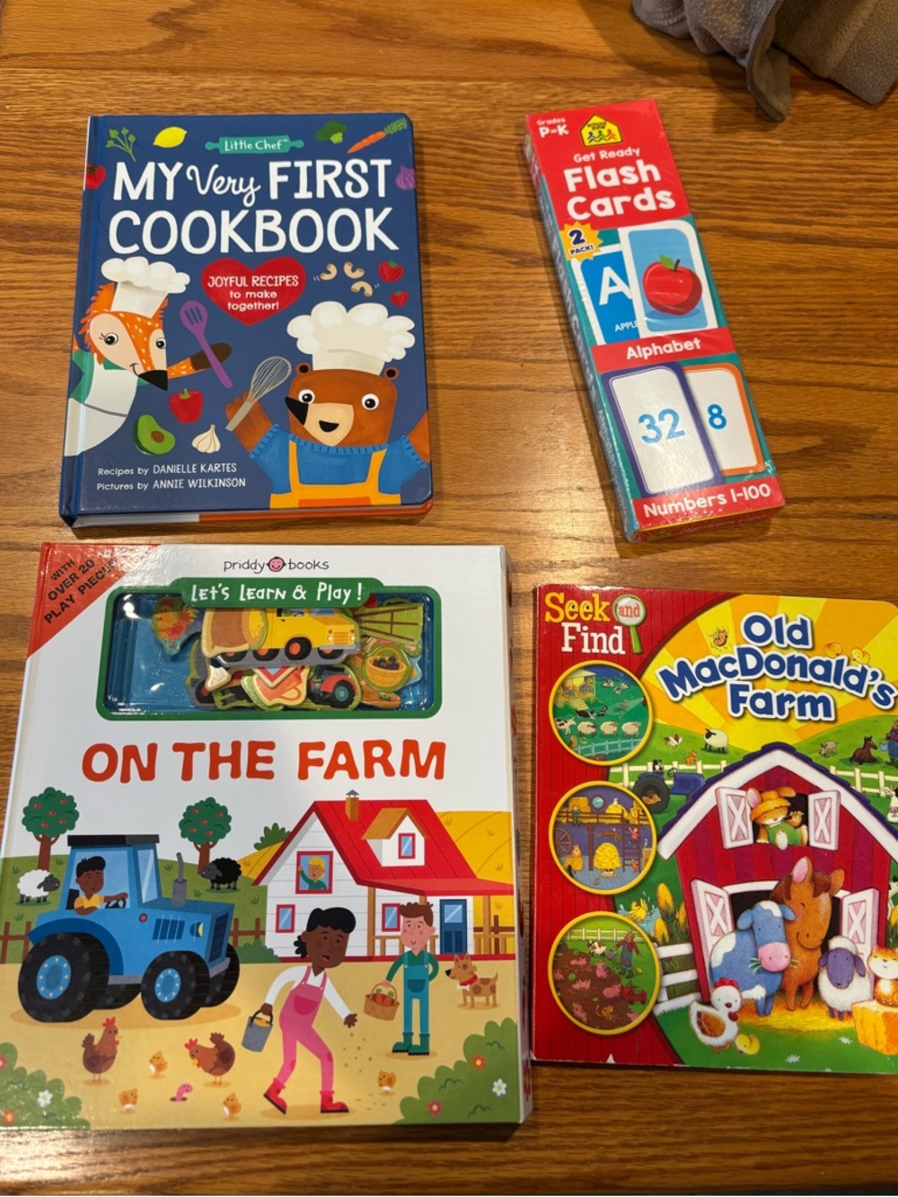 Kids book and activity bundle, flash cards, on the farm learning book